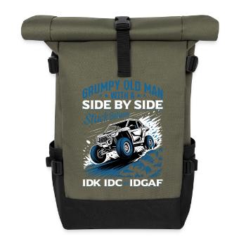 UTV Off Road 4 Wheeler Side by side - Roll Top Backpack - olive/black - Front