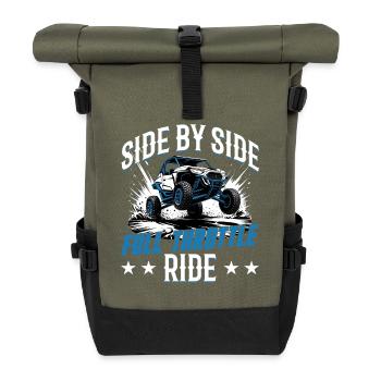 UTV Off Road 4 Wheeler Side by side - Rolltop Rucksack - Olive/Schwarz - Vorne