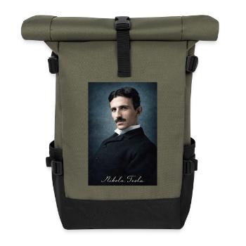 Nikola Vintage Portrait - Roll Top Backpack - olive/black - Front