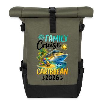Family Cruise Caribbean 2026 - Rolltop Rucksack - Olive/Schwarz - Vorne