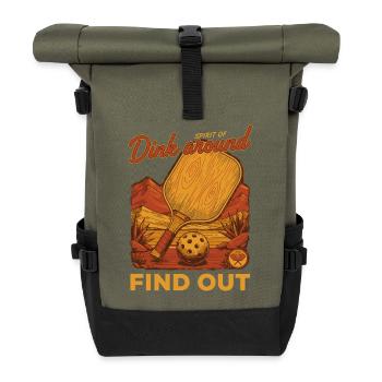 Pickleball-Spieler spielt herum, findet Liebe heraus - Rolltop Rucksack - Olive/Schwarz - Vorne