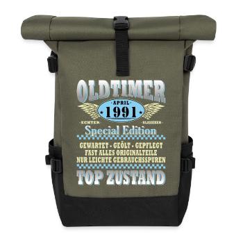 Oldtimer April 1991 Spezialedition - Rolltop Rucksack - Olive/Schwarz - Vorne