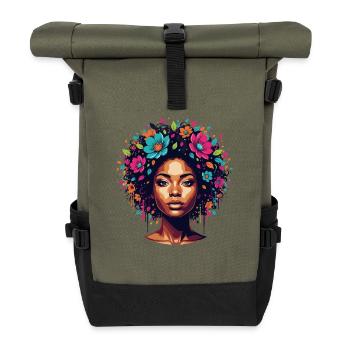 Corolla Portrait - Roll Top Backpack - olive/black - Front