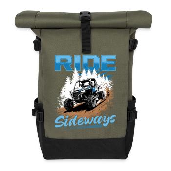 UTV Off Road 4 Wheeler Side by side - Rolltop Rucksack - Olive/Schwarz - Vorne