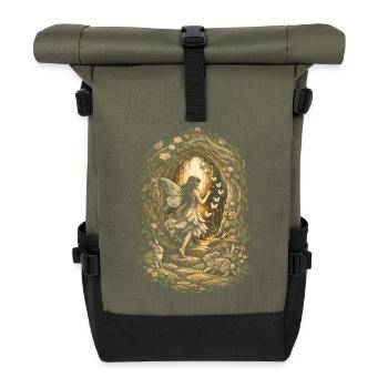 Fairycore Fairy Gothic - Roll Top Backpack - olive/black - Front