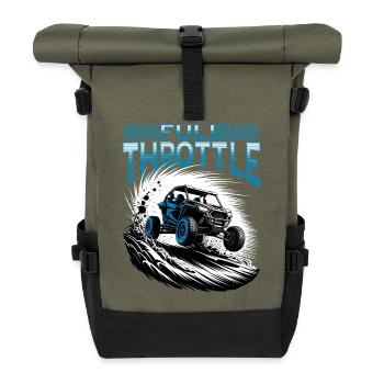 UTV Off Road 4 Wheeler Side by side - Rolltop Rucksack - Olive/Schwarz - Vorne