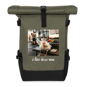Ich wohne jetzt hier Goose Gym Workout - Rolltop Rucksack - Olive/Schwarz - Vorne
