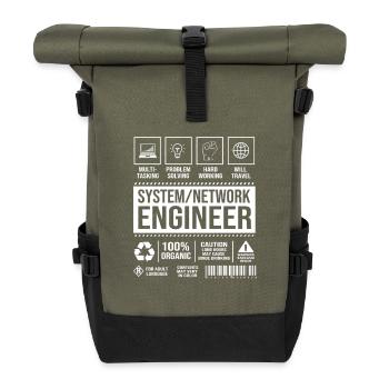 Netzwerk Informatiker Programmierer Admin - Rolltop Rucksack - Olive/Schwarz - Vorne