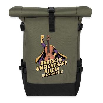 Bratsche - Unsichtbare Heldin Im Orchester - Rolltop Rucksack - Olive/Schwarz - Vorne