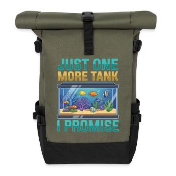 Aquarium Spruch Fisch Tank Humor Aquaristik - Rolltop Rucksack - Olive/Schwarz - Vorne