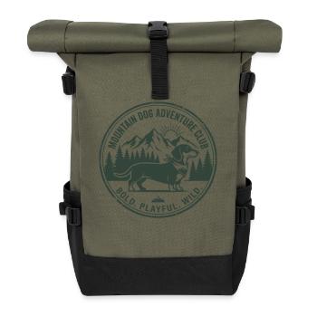 Club d’aventure des chiens de montagne Teckel design - Sac à dos roll top - olive/noir - Devant