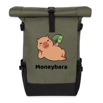 Cochon prospère avec de l’argent qui se prétend - Sac à dos roll top - olive/noir - Devant