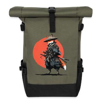 Fox Samurai under Ember Sun - Roll Top Backpack - olive/black - Front