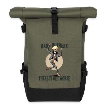 Tiens bon – Chemise Drôle de Motivation Squelette - Sac à dos roll top - olive/noir - Devant