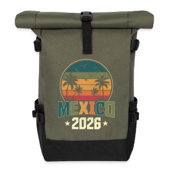 Mexiko 2026 - Rolltop Rucksack - Olive/Schwarz - Vorne