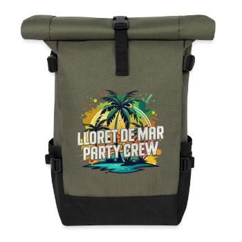Lloret De Mar Party Crew - Rolltop Rucksack - Olive/Schwarz - Vorne