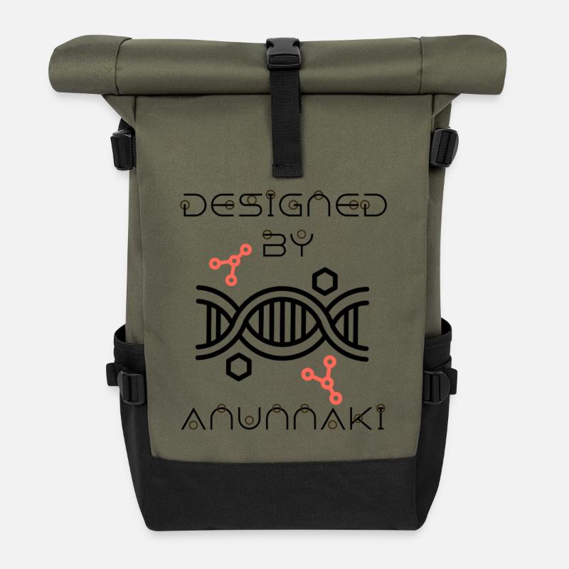 Anunnaki DNA Strang Designed by Anunnaki - Rolltop Rucksack - Olive/Schwarz