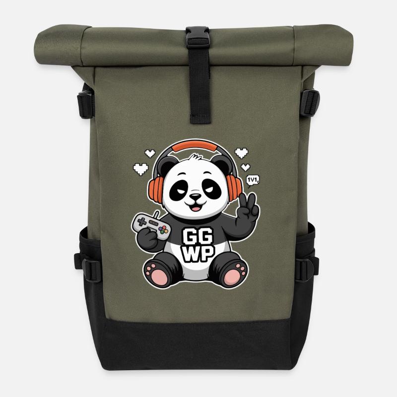 Panda Gamer GG WP - Roll Top Backpack - olive/black