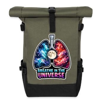 Mondmeditation, Mondachtsamkeit, Spirituell - Rolltop Rucksack - Olive/Schwarz - Vorne