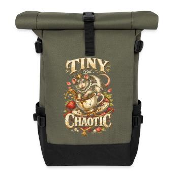 Rat de couleur Rat Fancy Rat House Rat Petit mais chaotique - Sac à dos roll top - olive/noir - Devant