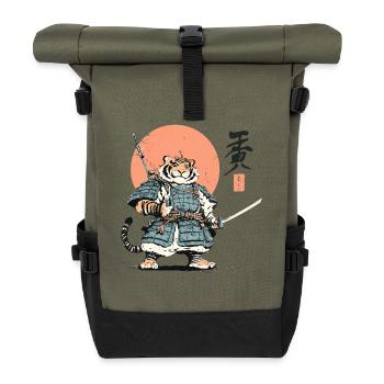 Tiger Samurai Armor Katana - Roll Top Backpack - olive/black - Front