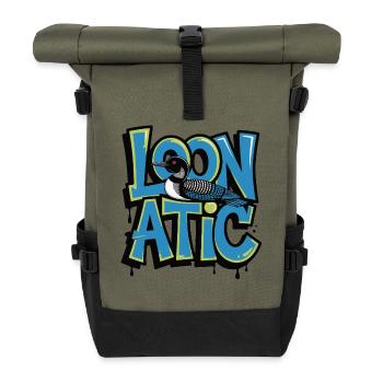 Loonatic Loon Shirt - Roll Top Backpack - olive/black - Front