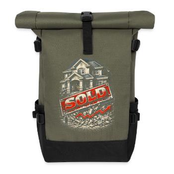 Immobilienmakler Makler - Rolltop Rucksack - Olive/Schwarz - Vorne
