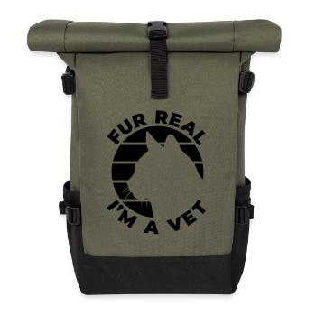Veterinär Witz - Rolltop Rucksack - Olive/Schwarz - Vorne