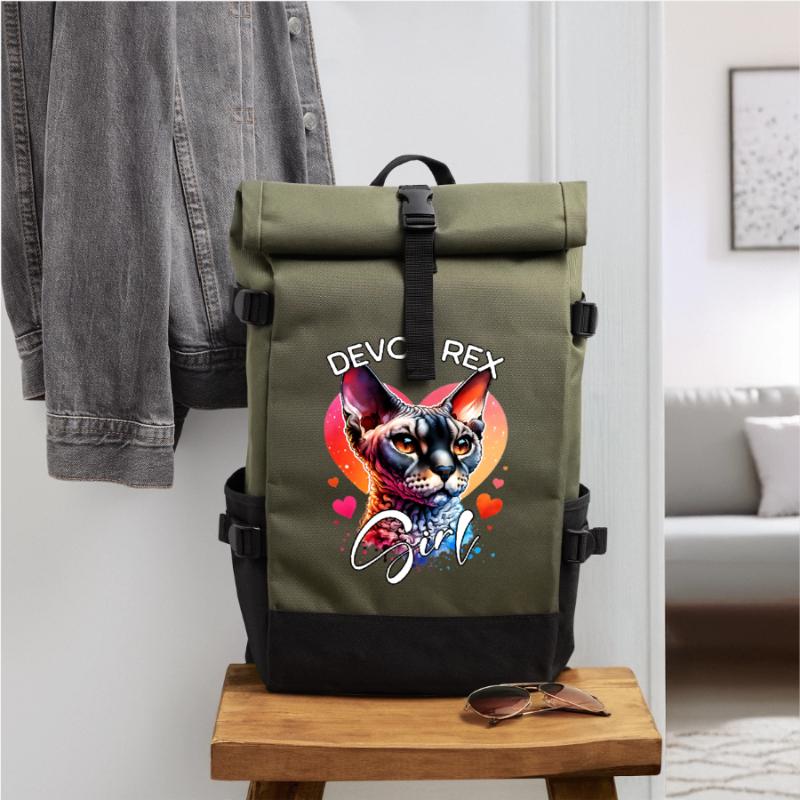 Devon Rex Girl Devon Rex Roll Top Backpack