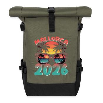 Mallorca 2026 - Rolltop Rucksack - Olive/Schwarz - Vorne