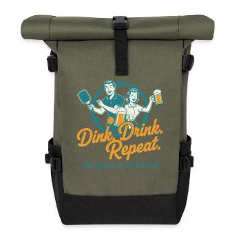 Pickleball Dink Drink Repeat Joueur drôle - Sac à dos roll top - olive/noir - Devant