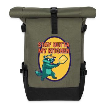 Pickleball Funny Player Stay Outta My Kitchen - Roll Top Backpack - olive/black - Front