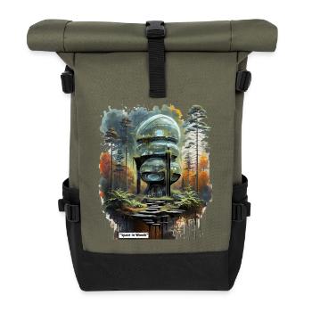 Raum in Woods Dome - Rolltop Rucksack - Olive/Schwarz - Vorne