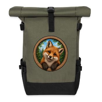 Lustiger Fuchs - Rolltop Rucksack - Olive/Schwarz - Vorne