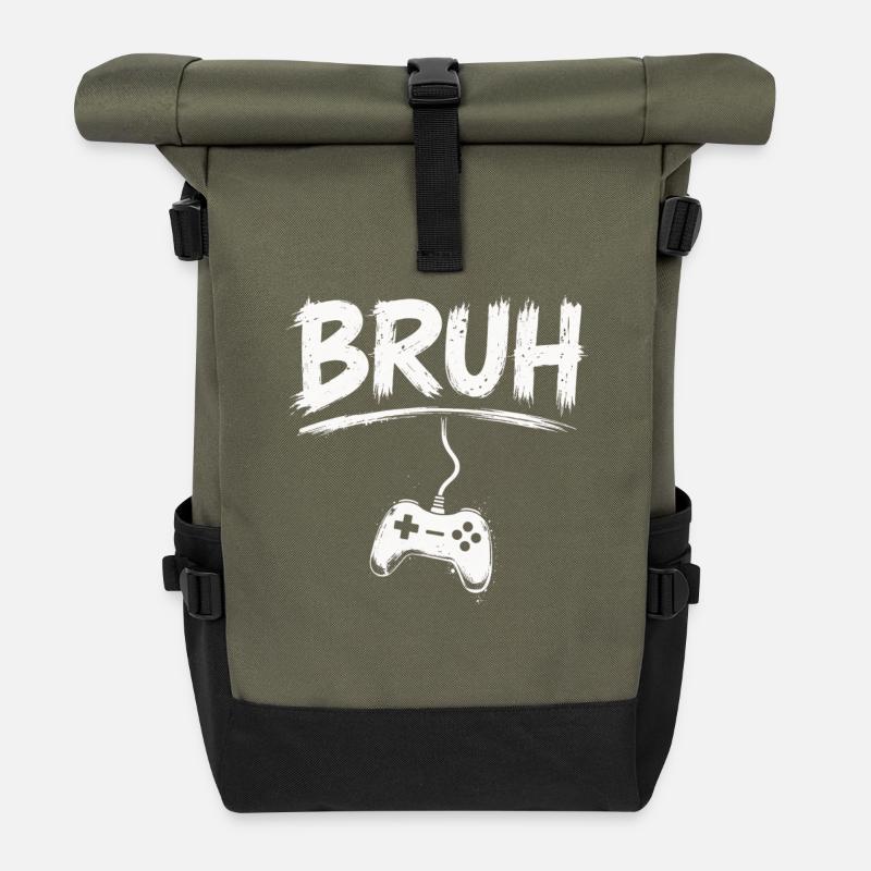 Splash de manette de jeu BRUH - Sac à dos roll top - olive/noir