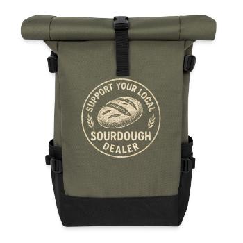 Baking Baker Baker Sourdough Bread Gift Idea - Roll Top Backpack - olive/black - Front