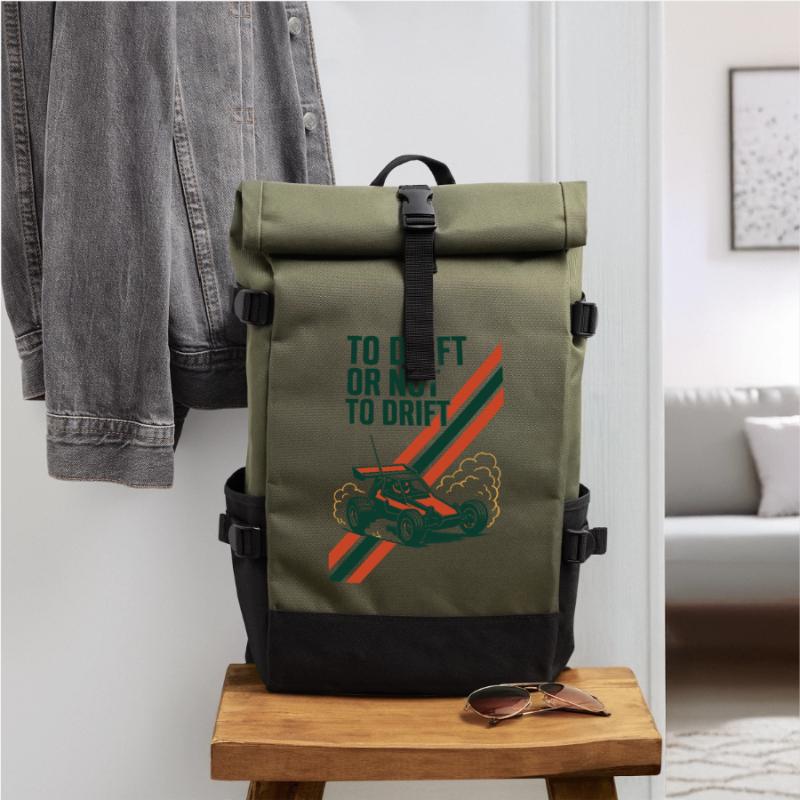 Driften oder nicht | RC Drift Auto Rolltop Rucksack