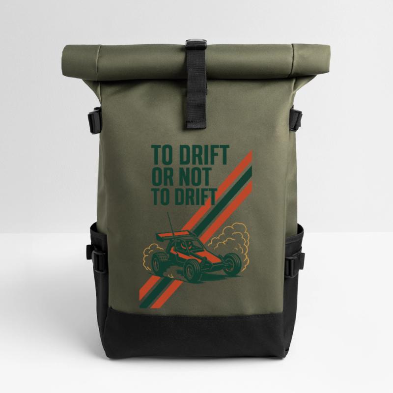 Driften oder nicht | RC Drift Auto Rolltop Rucksack