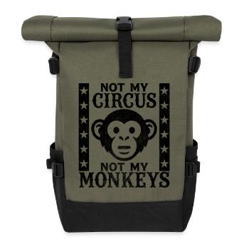 Not my Circus, Not my Monkeys - Roll Top Backpack - olive/black - Front