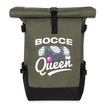 Bocce Queen Petanque Boule Player - Roll Top Backpack - olive/black - Front