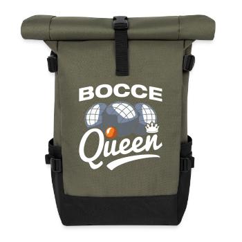 Bocce Queen Petanque Boule Player - Roll Top Backpack - olive/black - Front