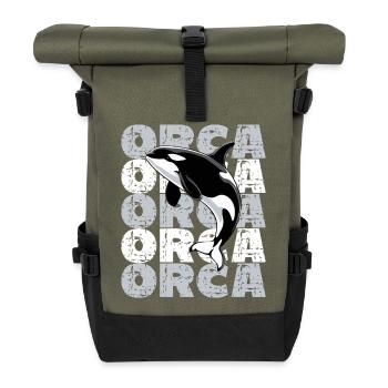 Orques Orques Océan Vie marine Orque - Sac à dos roll top - olive/noir - Devant