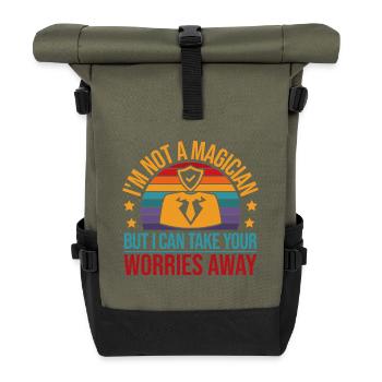Insurance Agent Take Worries Away Funny Insurance - Roll Top Backpack - olive/black - Front