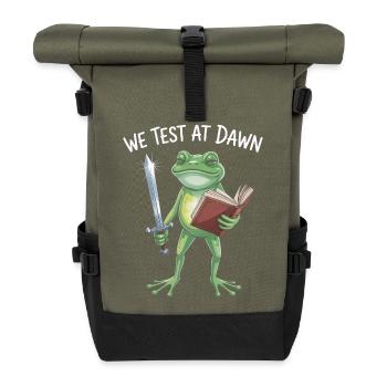 Dawn Test Frog Knight - Roll Top Backpack - olive/black - Front
