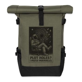 Plot holes? Dear wormholes | Sci-Fi - Roll Top Backpack - olive/black - Front