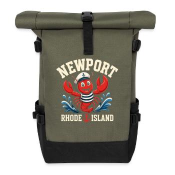 Newport Krabbe Seemann Rhode Island - Rolltop Rucksack - Olive/Schwarz - Vorne