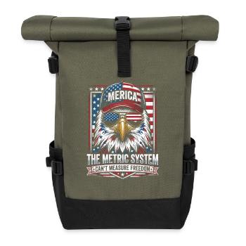 The metric system cannot measure freedom (4 - Roll Top Backpack - olive/black - Front