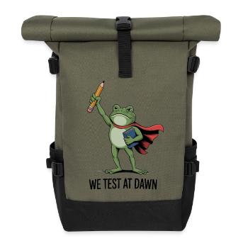 Dawn Test Frog Hero - Roll Top Backpack - olive/black - Front