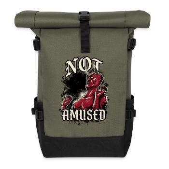 Red Devil Not Amused Funny - Roll Top Backpack - olive/black - Front