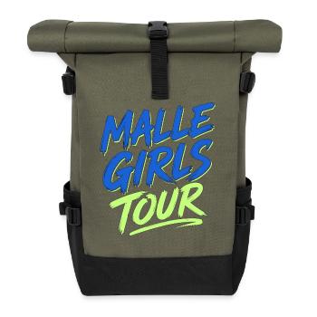 Malle Girls Tour Mallorca Urlaub Party - Rolltop Rucksack - Olive/Schwarz - Vorne